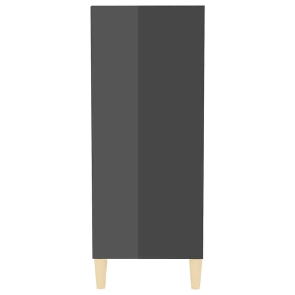 vidaXL Skjenk høyglans grå 57x35x90 cm sponplate