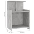 Miniatyrbilde 7 av 10: vidaXL Nattbord 2 stk betonggrå 40x35x60 cm sponplate