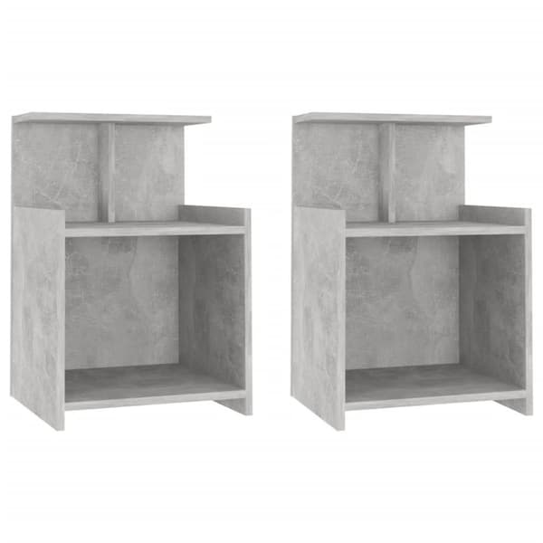 vidaXL Nattbord 2 stk betonggrå 40x35x60 cm sponplate