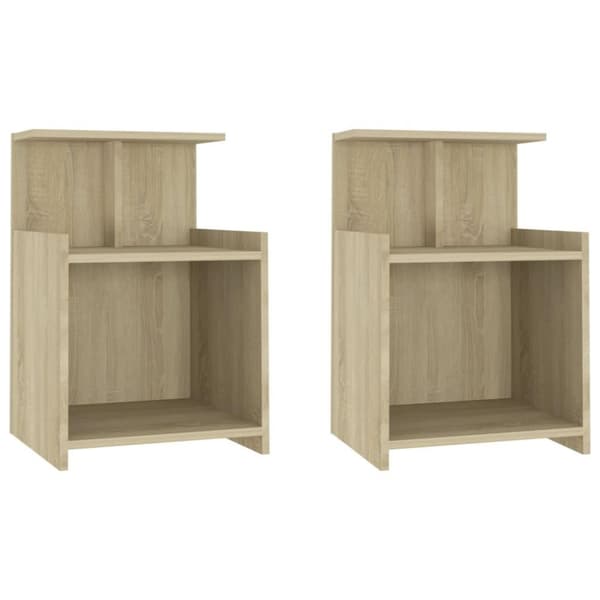vidaXL sengeskabe 2 stk. 40x35x60 cm spånplade sonoma-eg