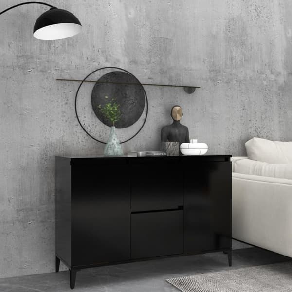 vidaXL Skjenk svart 104x35x70 cm sponplate