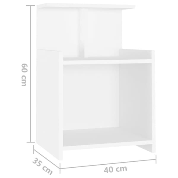 vidaXL sengebord 40x35x60 cm spånplade hvid