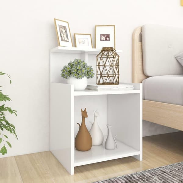 vidaXL sengebord 40x35x60 cm spånplade hvid