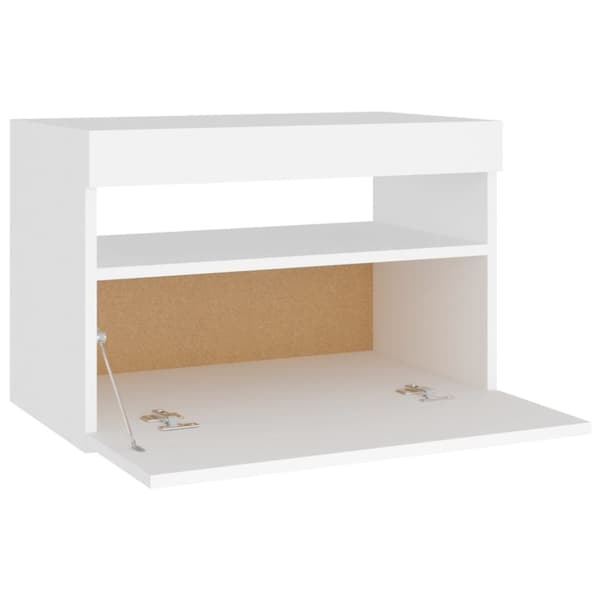 vidaXL Sängbord med LED-belysning 2 st vit 60x35x40 cm konstruerat trä
