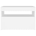 Miniatyrbilde 10 av 11: vidaXL Nattbord med LED-lys hvit 60x35x40 cm konstruert tre