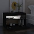 Miniatyrbild 4 av 11: vidaXL Sängbord LED-belysning 2 st svart 60x35x40 cm konstruerat trä