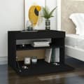 Miniatyrbild 6 av 11: vidaXL Sängbord LED-belysning 2 st svart 60x35x40 cm konstruerat trä