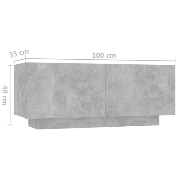 vidaXL Yöpöytä betoninharmaa 100x35x40 cm lastulevy