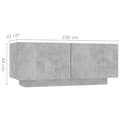 Pikkukuva 9 / 10: vidaXL Yöpöytä betoninharmaa 100x35x40 cm lastulevy