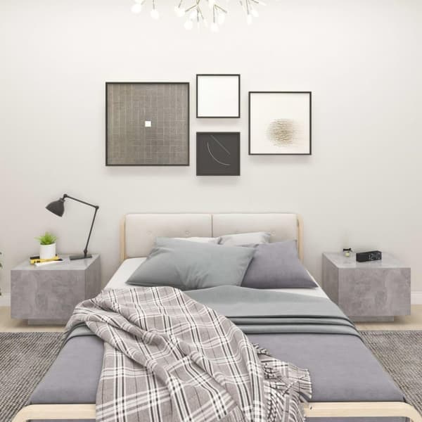 vidaXL Yöpöytä betoninharmaa 100x35x40 cm lastulevy