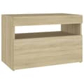 Pikkukuva 8 / 11: vidaXL Yöpöytä LED-valoilla 2 kpl Sonoma-tammi 60x35x40 cm