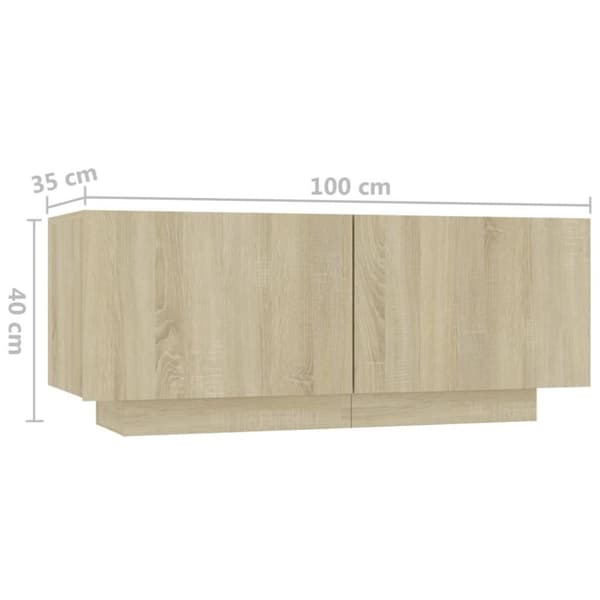 vidaXL sengeskab 100x35x40 cm spånplade sonoma-eg