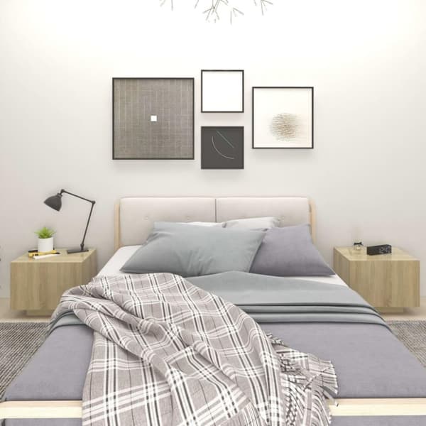 vidaXL sengeskab 100x35x40 cm spånplade sonoma-eg