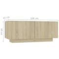 Miniatyrbilde 9 av 10: vidaXL Nattbord sonoma eik 100x35x40 cm sponplate