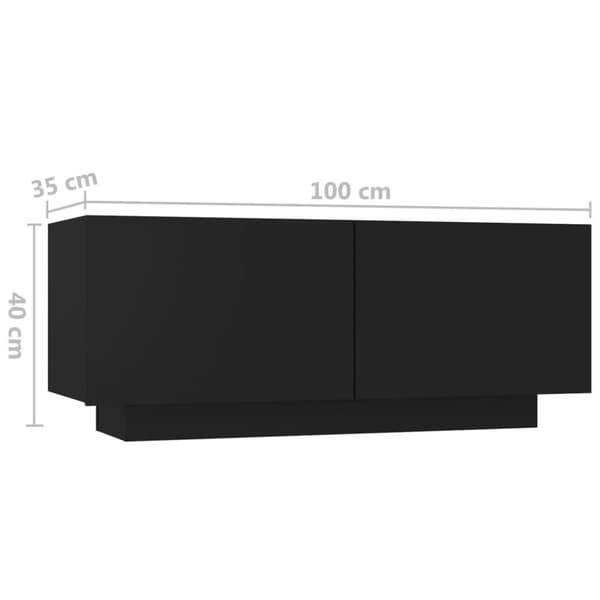 vidaXL Sängbord svart 100x35x40 cm spånskiva
