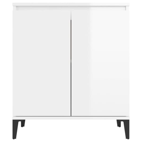 vidaXL Skjenk høyglans hvit 60x35x70 cm sponplate