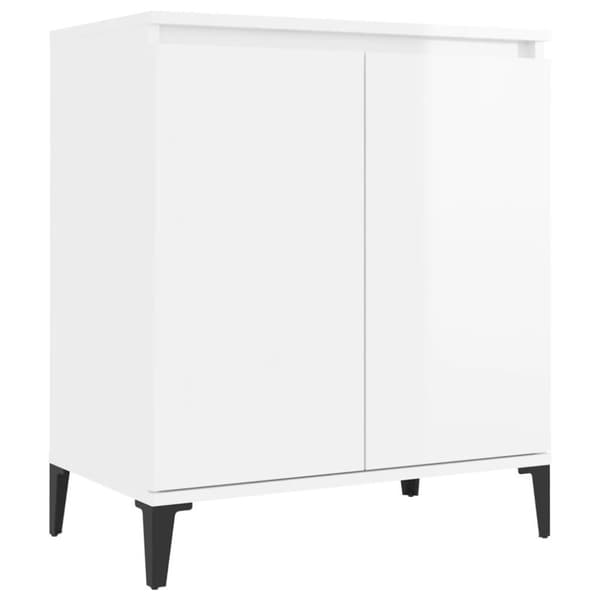 vidaXL Skjenk høyglans hvit 60x35x70 cm sponplate