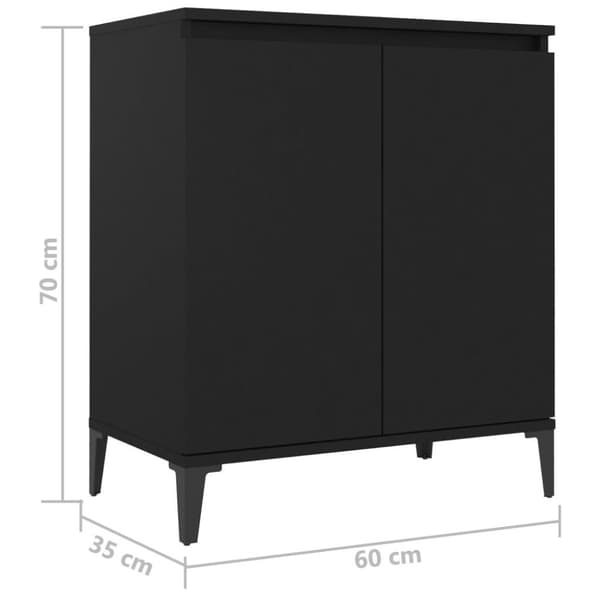 vidaXL Senkki musta 60x35x70 cm lastulevy