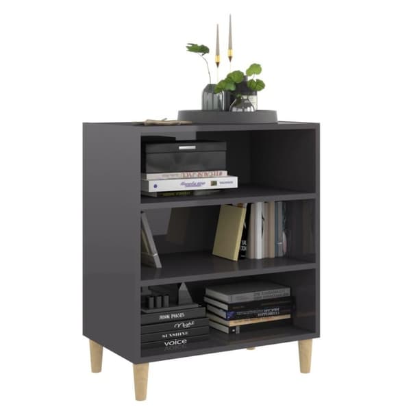 vidaXL skænk 57x35x70 cm spånplade grå højglans
