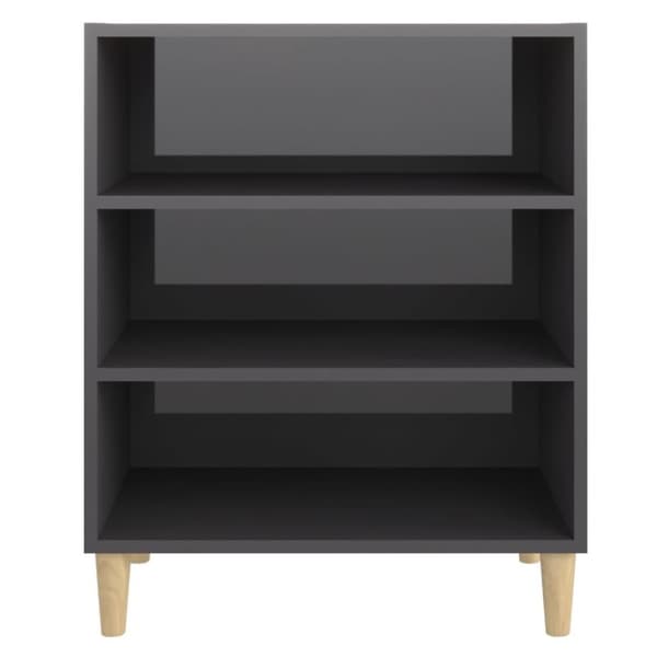 vidaXL skænk 57x35x70 cm spånplade grå højglans