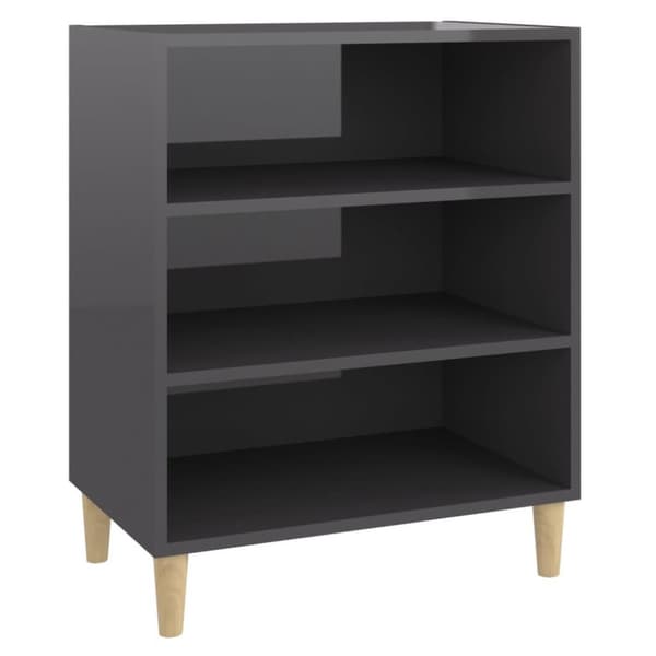 vidaXL skænk 57x35x70 cm spånplade grå højglans