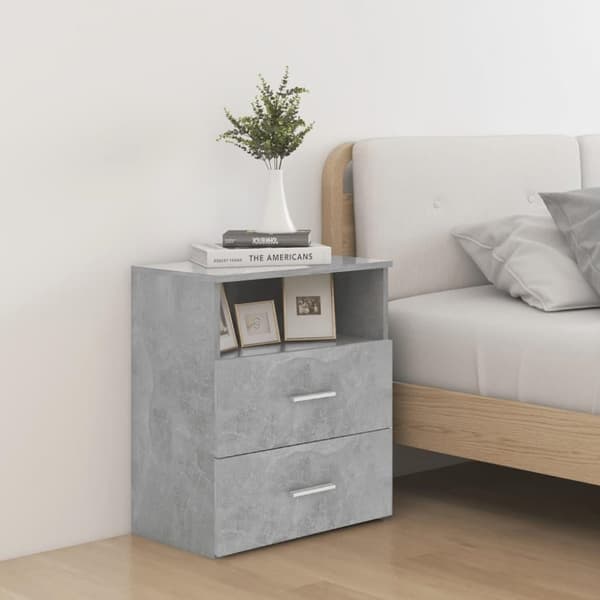 vidaXL Yöpöydät 2 kpl betoninharmaa 50x32x60 cm