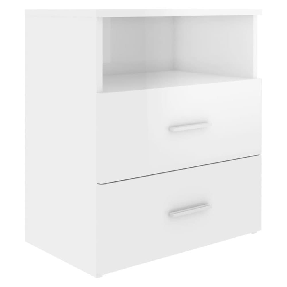 vidaXL Sängbord vit högglans 50x32x60 cm