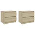 Miniatyrbilde 1 av 8: vidaXL Nattbord 2 stk sonoma eik 50x39x43,5 cm sponplate