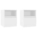 Miniatyrbilde 1 av 10: vidaXL Nattbord 2 stk hvit 40x40x50 cm sponplate