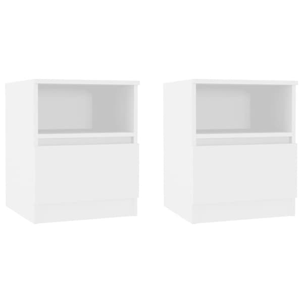 vidaXL sengeborde 2 stk. 40x40x50 cm spånplade hvid