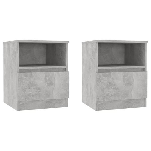 vidaXL Sängbord 2 st betonggrå 40x40x50cm spånskiva