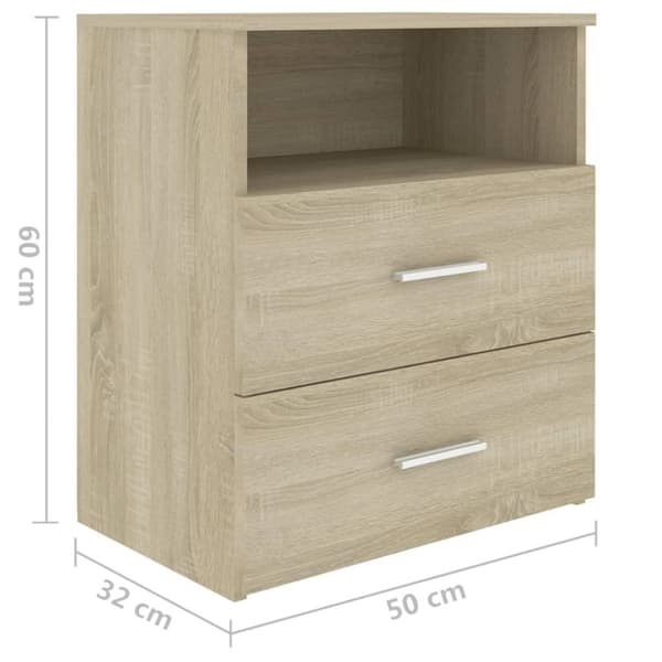 vidaXL Sängbord sonoma-ek 50x32x60 cm