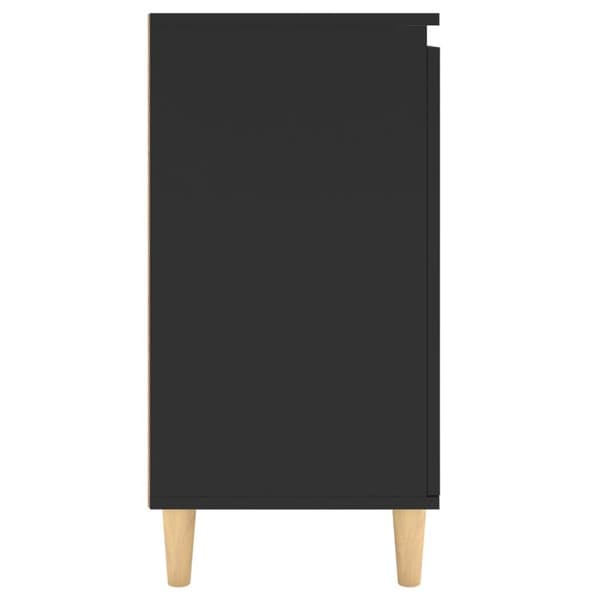 vidaXL skænk med massive træben 60x35x70 cm konstrueret træ sort