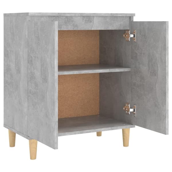 vidaXL Senkki täyspuujaloilla betoninharmaa 60x35x70cm lastulevy