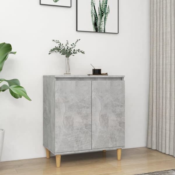 vidaXL Senkki täyspuujaloilla betoninharmaa 60x35x70cm lastulevy
