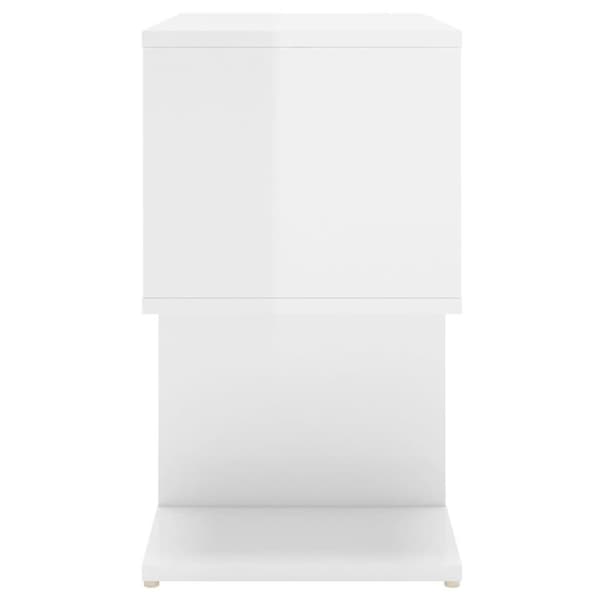 vidaXL Yöpöydät 2 kpl korkeakiilto valkoinen 50x30x51,5 cm lastulevy