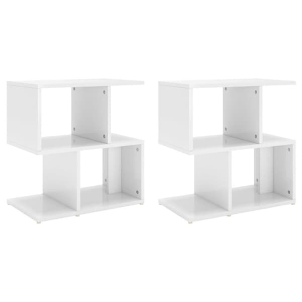 vidaXL Yöpöydät 2 kpl korkeakiilto valkoinen 50x30x51,5 cm lastulevy