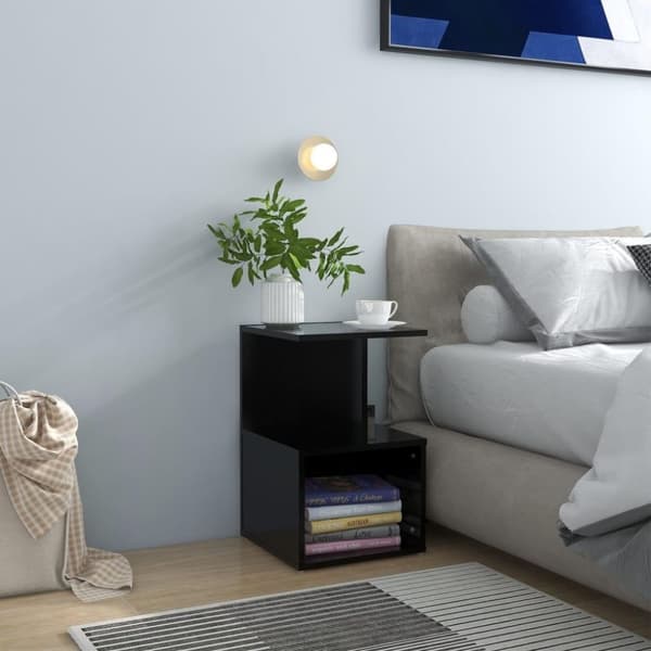 vidaXL Sängbord svart 35x35x55 cm spånskiva