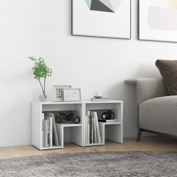 vidaXL sengeskabe 2 stk. 40x30x40 cm spånplade hvid