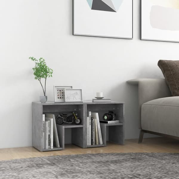 vidaXL Yöpöydät 2 kpl betoninharmaa 40x30x40 cm lastulevy