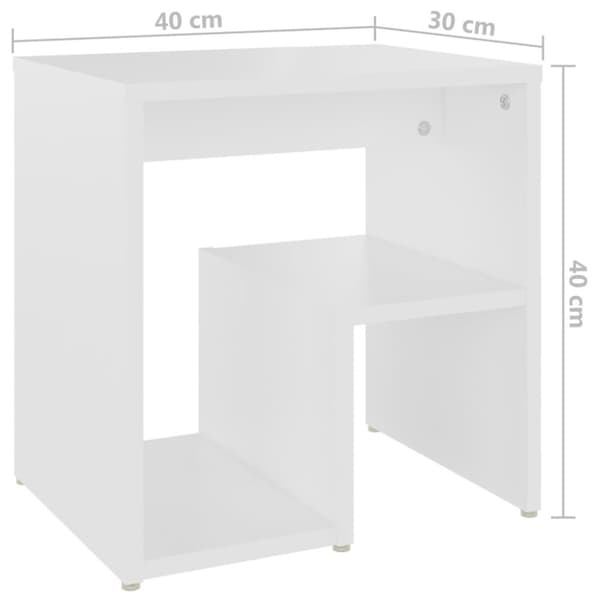 vidaXL Nattbord hvit 40x30x40 cm sponplate