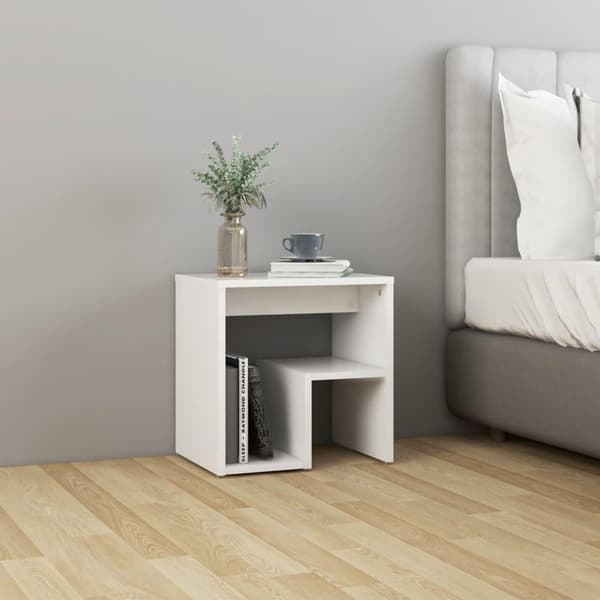 vidaXL Nattbord hvit 40x30x40 cm sponplate