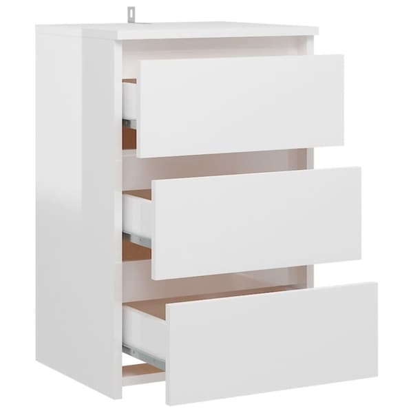 vidaXL natbord 40x35x62,5 cm spånplade hvid højglans