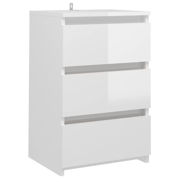 vidaXL natbord 40x35x62,5 cm spånplade hvid højglans