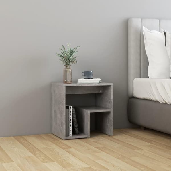 vidaXL Yöpöytä betoninharmaa 40x30x40 cm lastulevy