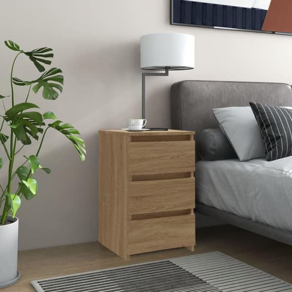 vidaXL Yöpöytä Sonoma-tammi 40x35x62,5 cm teknisestä puusta