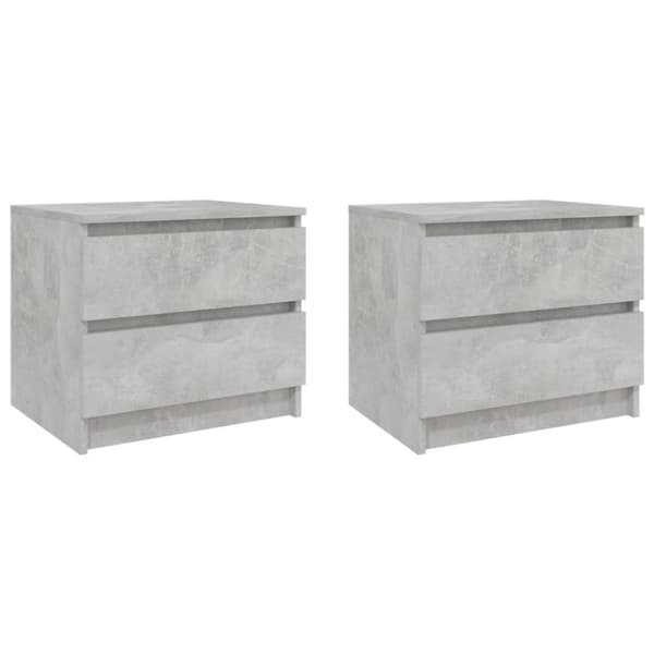 vidaXL Yöpöydät 2 kpl betoninharmaa 50x39x43,5 cm lastulevy