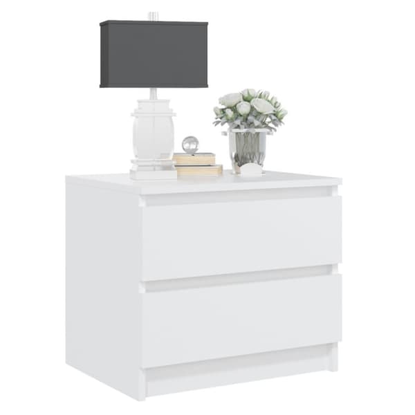 vidaXL Nattbord 2 stk hvit 50x39x43,5 cm sponplate
