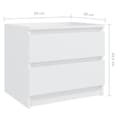 Miniatyrbilde 7 av 7: vidaXL Nattbord 2 stk hvit 50x39x43,5 cm sponplate