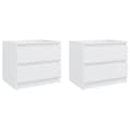Miniatyrbilde 1 av 7: vidaXL Nattbord 2 stk hvit 50x39x43,5 cm sponplate